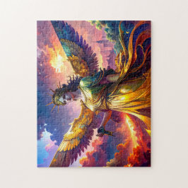 Mytisk dam Liberty bevingad gudinna SciFi Fantasy Pussel