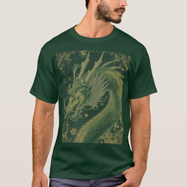 Mytisk Drak | Fantasy Drak T-Shirt Design (Framsida)