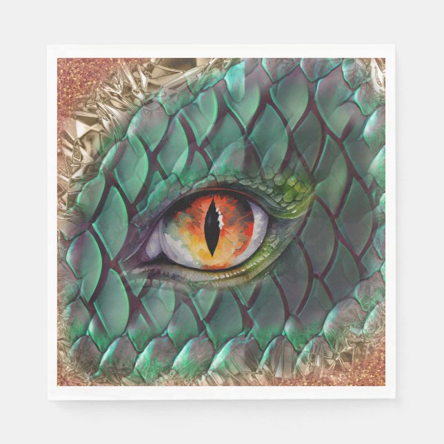 Mytisk Draköga Fantasy Pappersservett (Framsidan)