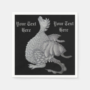 mytisk fantasi-varelse söt grått drake pappersservett