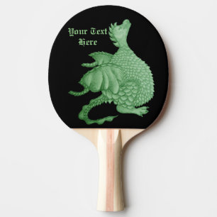 mytisk fantasi-varelse söt grönt drake pingisracket