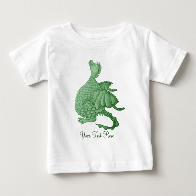 mytisk fantasi-varelse söt grönt drake tee (Framsida)