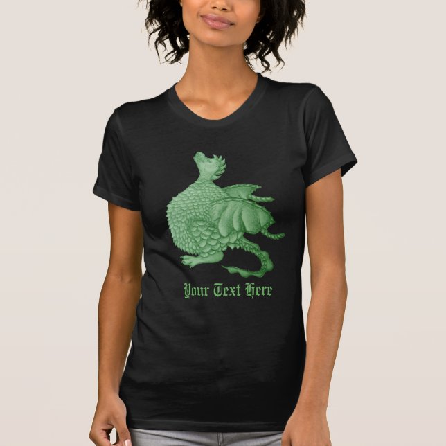 mytisk fantasi-varelse söt grönt drake tee (Framsida)