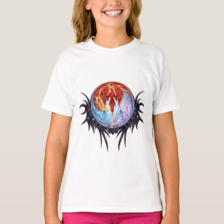 Mytisk Fenix Eld och Is Tribal T Shirt
