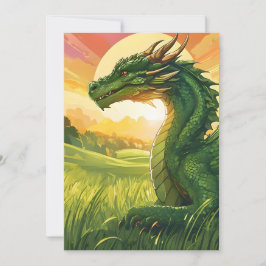 MYTISK GRÖNT DRAGON JULKORT