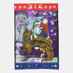 Mytisk jultomten kökshandduk