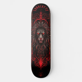 Mytisk Lejon med Tribalmönster Mörk Fantasy Mini Skateboard Bräda 18,5 Cm