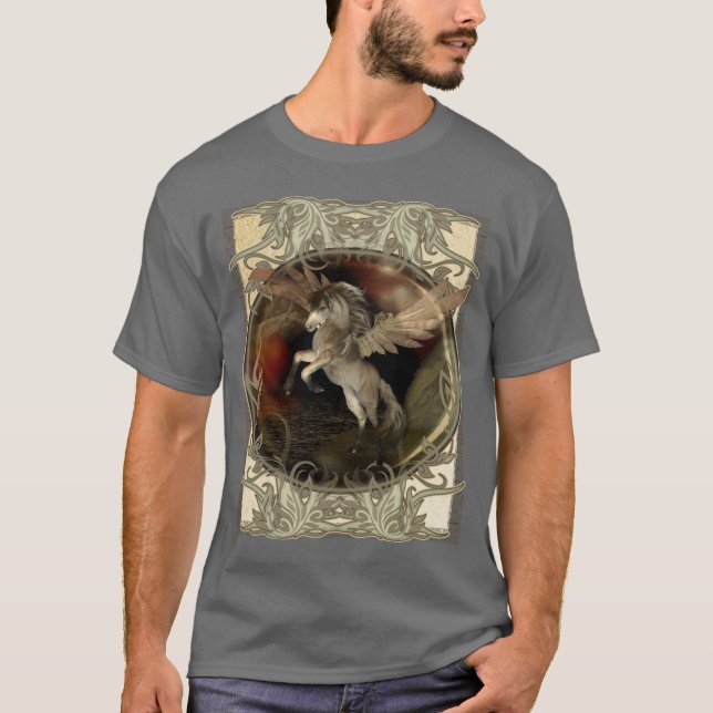 Mytisk Pegasus fantasivarelse Tee Shirt (Framsida)