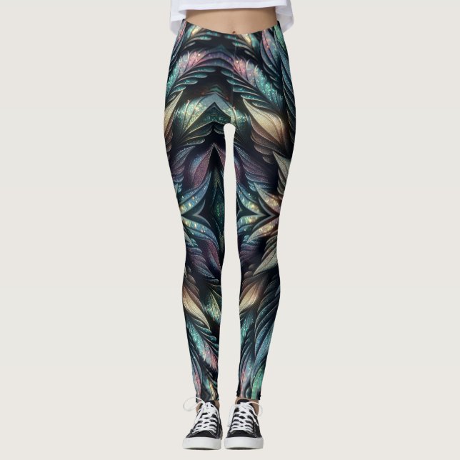Mytiska Fjädrar Leggings (Framsida)