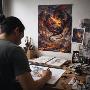 Mytiska Riken Drakarnas Sammandrabbning Poster