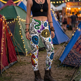 Mytiska riken-mönster leggings