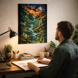 Mytiska Riken Splittrade Legender Poster