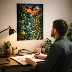 Mytiska Riken Splittrade Legender Poster