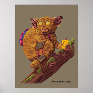 Mytiskt Skogsprimat Fantasi Art Bild Poster
