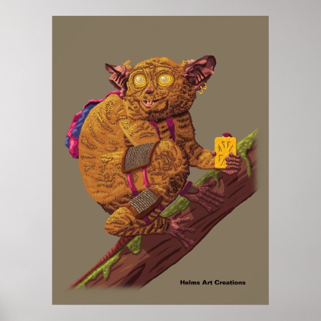 Mytiskt Skogsprimat Fantasi Art Bild Poster (Framsidan)