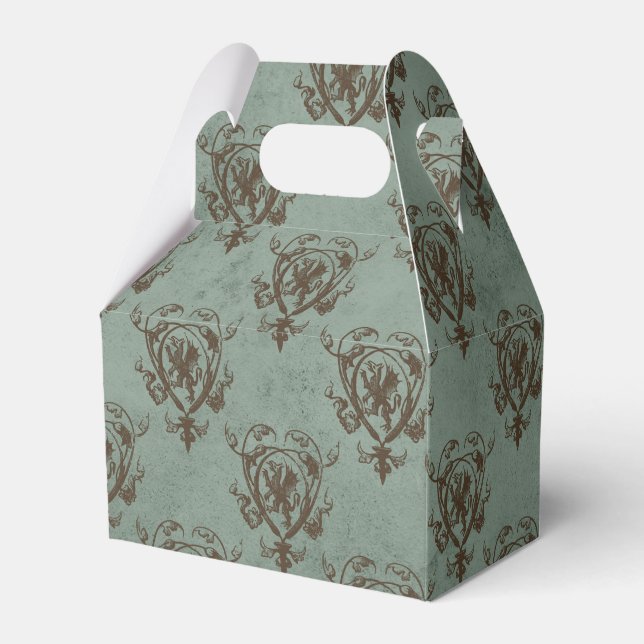 Mytiskt Vintage Drakmönster Presentaskar (Framsidan Sidan)