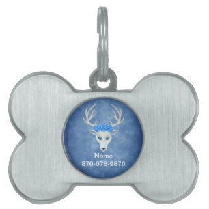 Mytivit Hjort huvud med Ro Antlers Blue ID-bricka Husdjur
