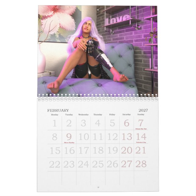 Mytografikalendern för 2021 kalender (Feb 2027)