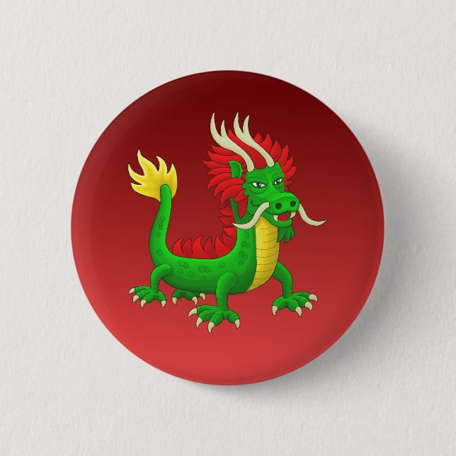 Mytologisk kinesisk drake knapp (Framsida)