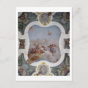 Mytologisk scen med zodiak (fresco) vykort