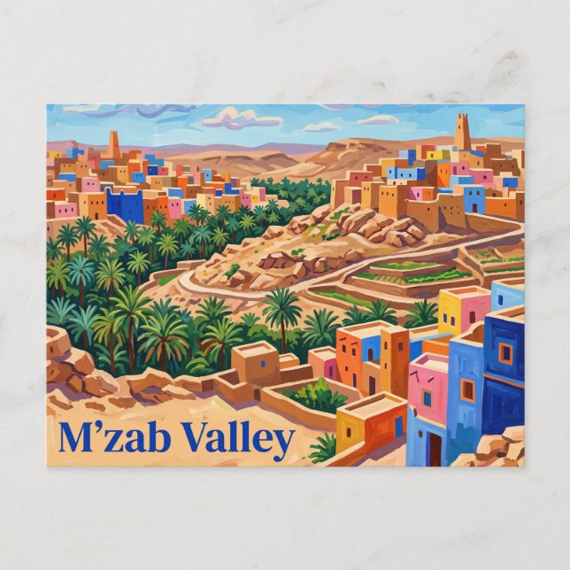 M'zab-dalen Algeriet Vykort (Framsida)