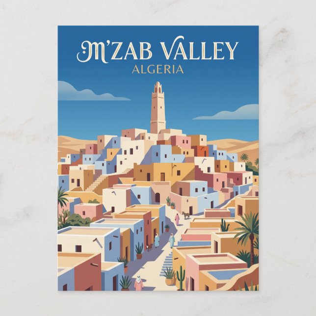 M'Zab-dalen Algeriet Vykort (Framsida)