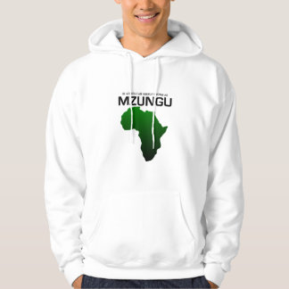 Mzungu i afrika tröja med luva