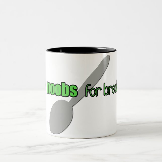 N00bs för frukostmugg Två-Tonad mugg (Center)