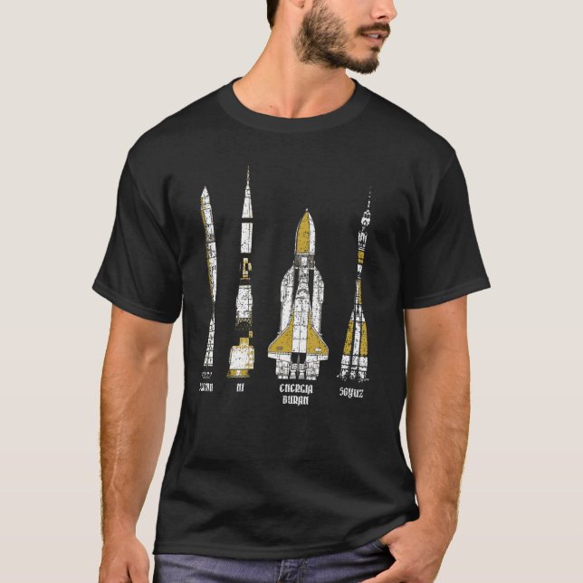 N1 Proton Soyuz Buran Rocket Sovjetunionen Space S T Shirt (Framsida)