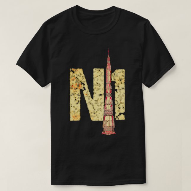 N1 Sovjetunionens ryska Måne raket 2 T Shirt (Design framsida)