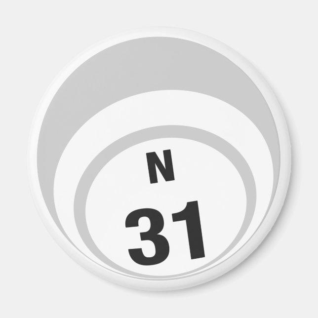 N31 bingo boll-kylskåp magnet (Framsidan)
