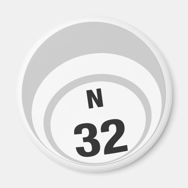 N32 bingo boll-kylskåp magnet (Framsidan)