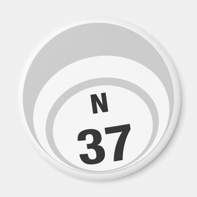 N37 bingo boll-kylskåp magnet (Framsidan)