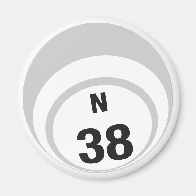 N38 bingo boll-kylskåp magnet (Framsidan)
