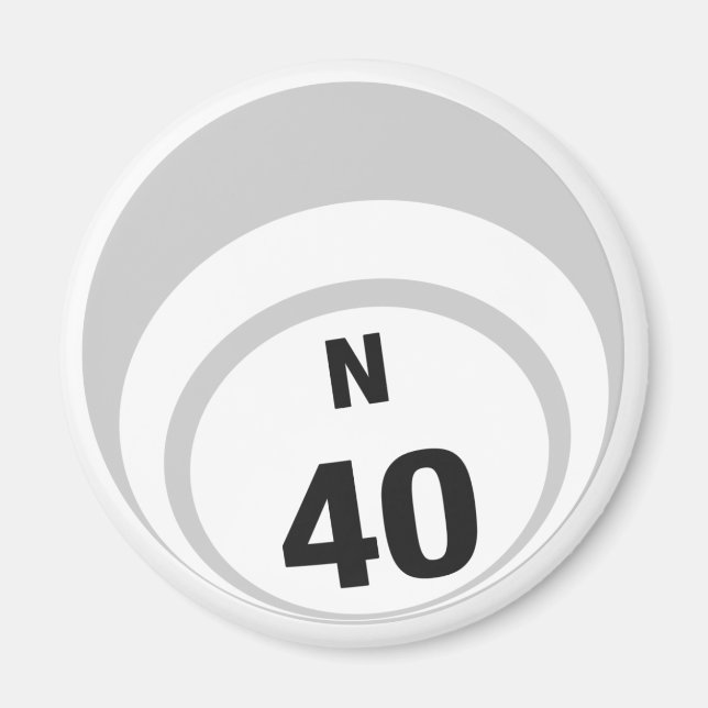 N40 bingo boll-kylskåp magnet (Framsidan)