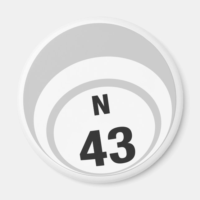 N43 bingo boll-kylskåp magnet (Framsidan)