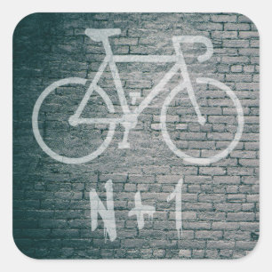 N+1 Bike Graffiti Fyrkantigt Klistermärke