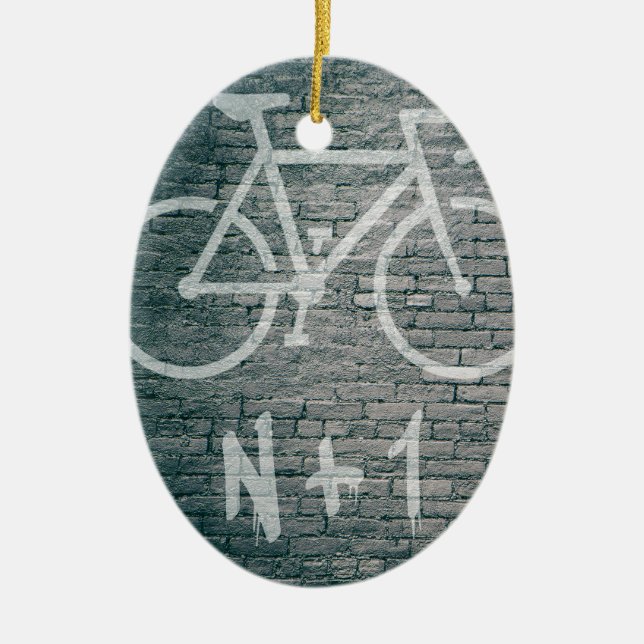 N+1 Bike Graffiti Julgransprydnad Keramik (Framsidan)