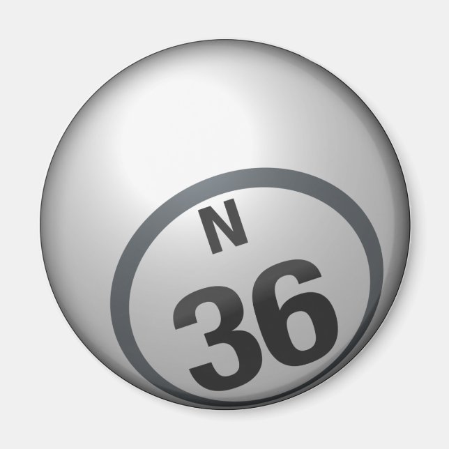 N 36 bingo boll magnet (Framsidan)