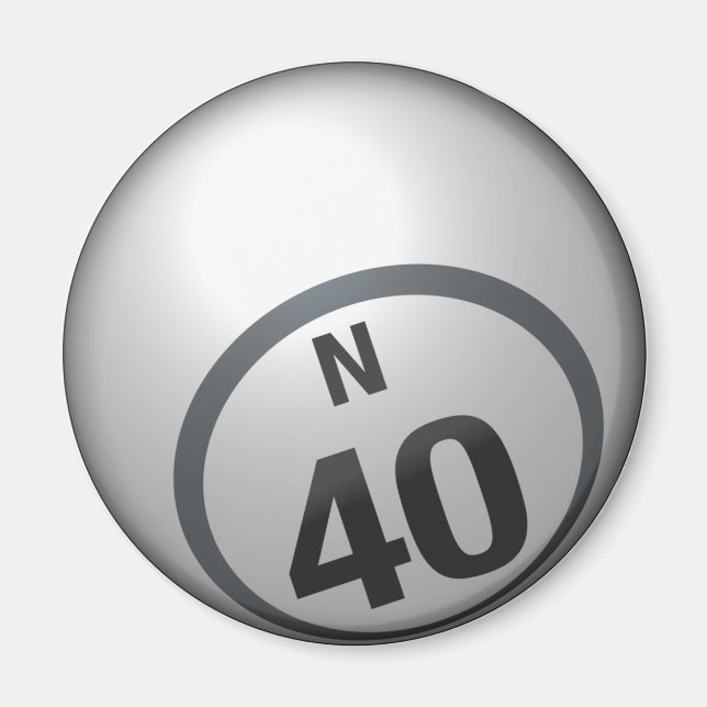 N 40 bingo boll magnet (Framsidan)