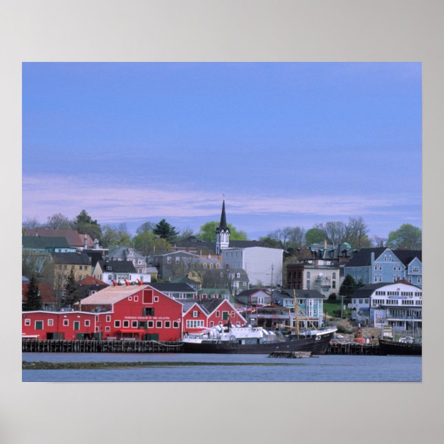 N.A. Kanada, Nova Scotia. En vy av Lunenburg, en Poster (Framsidan)