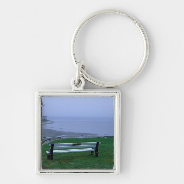 N.A. Kanada, Nova Scotia, Shelburne County. 2 Fyrkantig Silverfärgad Nyckelring (Framsidan)