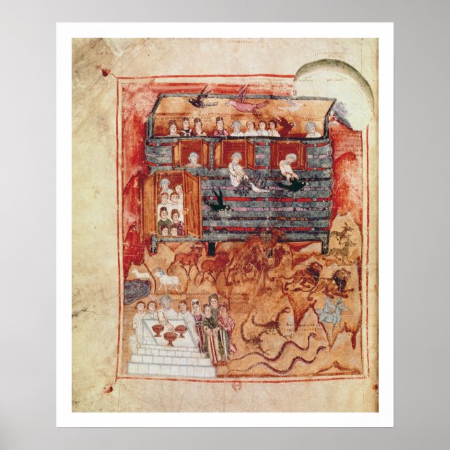 N.A.L 2334 fol.10v Noahs Ark, från "De Tours Pent" Poster (Framsidan)