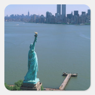 N.A., USA, New York, New York City. Statyn Fyrkantigt Klistermärke