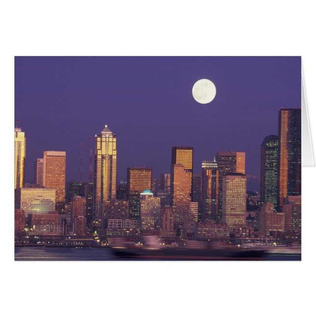 N.A., USA, Washington, Seattle Seattleutsikt Hälsningskort (Framsidan Horizontal)