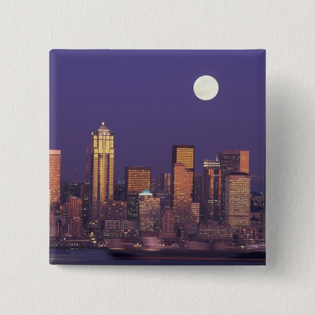 N.A., USA, Washington, Seattle Seattleutsikt Knapp (Framsida)