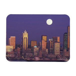 N.A., USA, Washington, Seattle Seattleutsikt Magnet