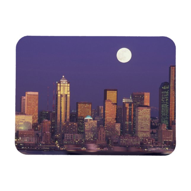 N.A., USA, Washington, Seattle Seattleutsikt Magnet (Horisontell)