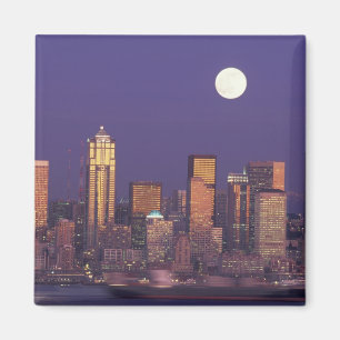 N.A., USA, Washington, Seattle Seattleutsikt Magnet