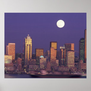 N.A., USA, Washington, Seattle Seattleutsikt Poster